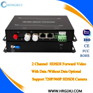 émetteur vidéo cctv et récepteur 2 canaux vidéo hd sdi convertisseur optique vidéo